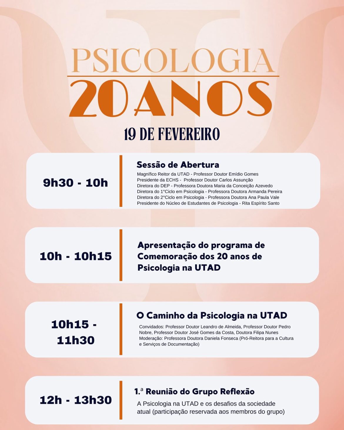 UTAD assinala os 20 anos do curso de Psicologia