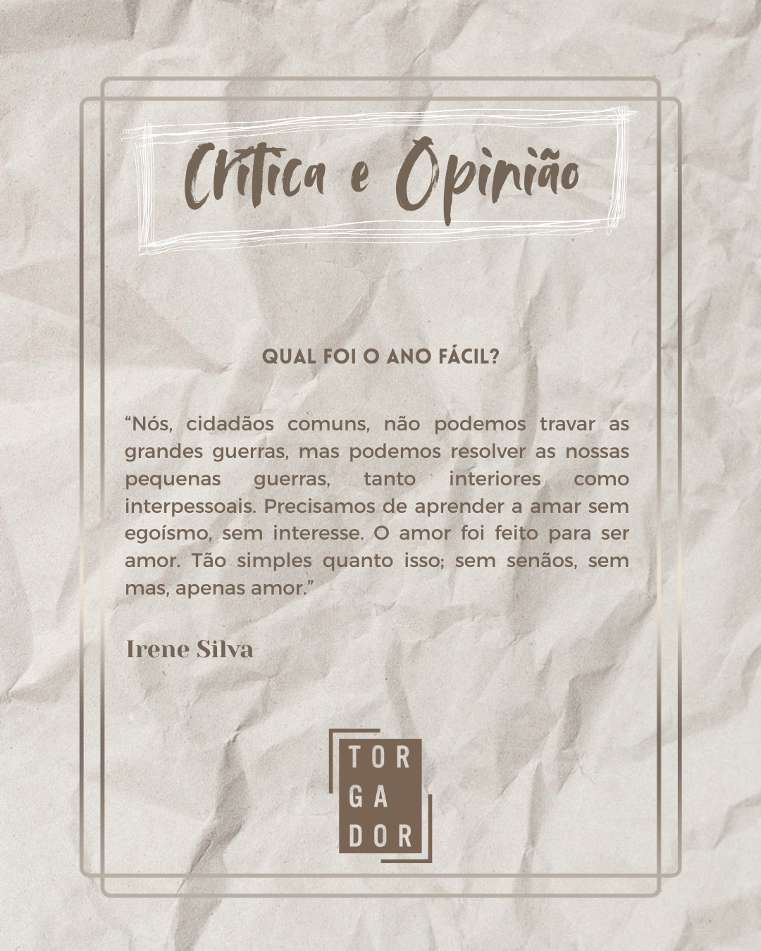 Qual foi o ano fácil?