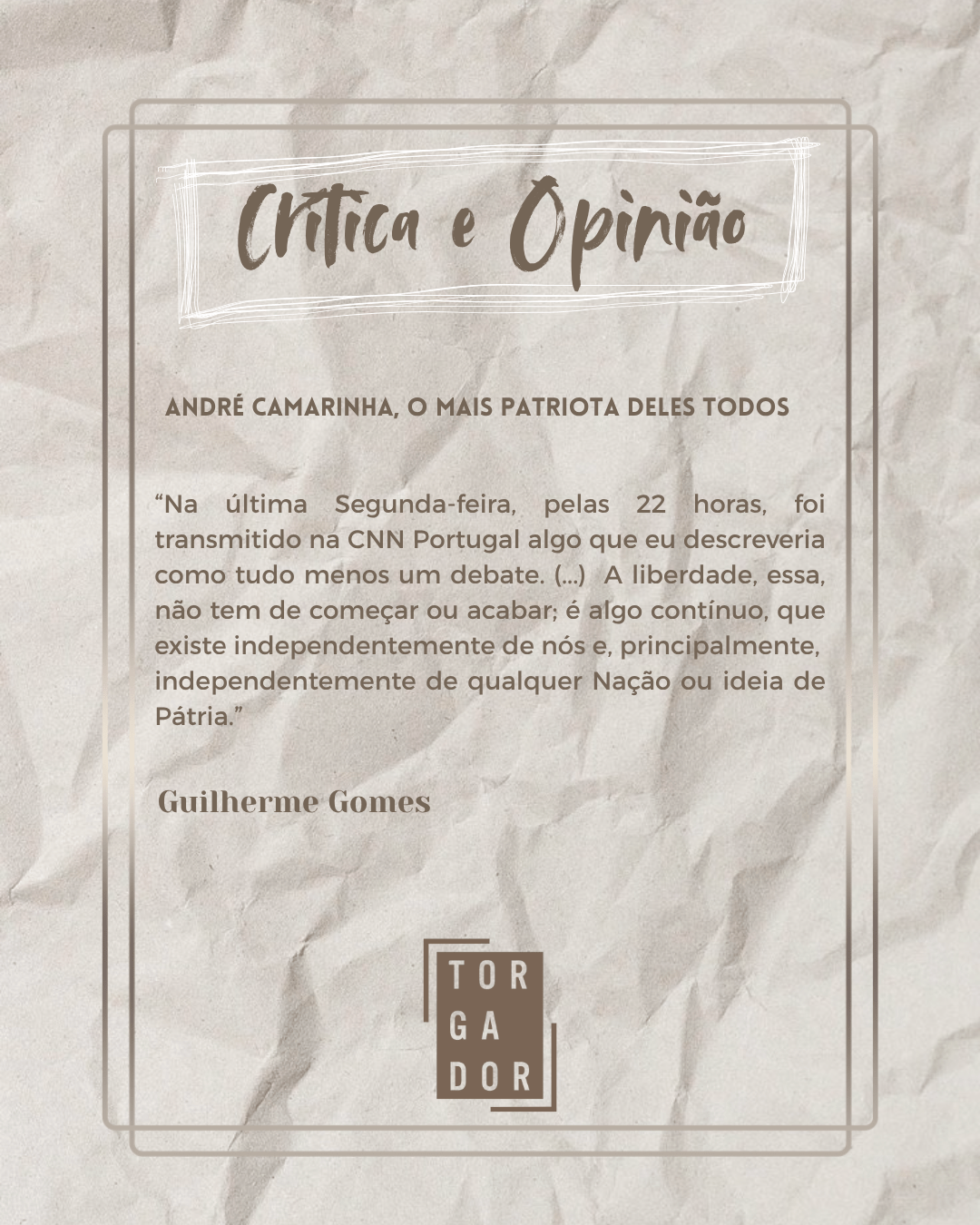 André Camarinha, o mais Patriota deles todos