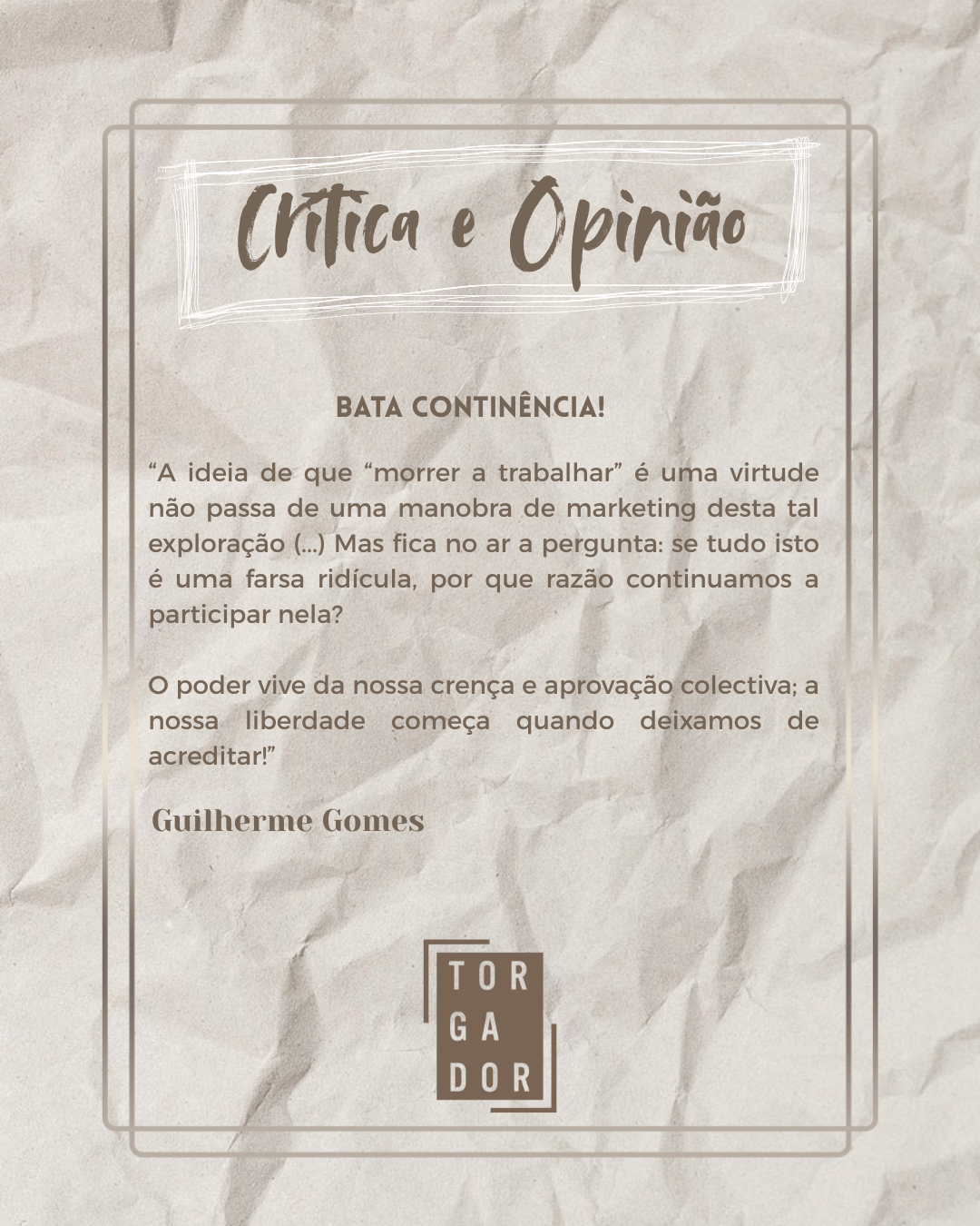 Bata continência!