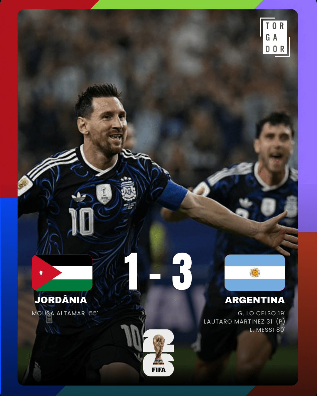 Argentina fecha fase de grupos com vitória segura sobre a Jordânia
