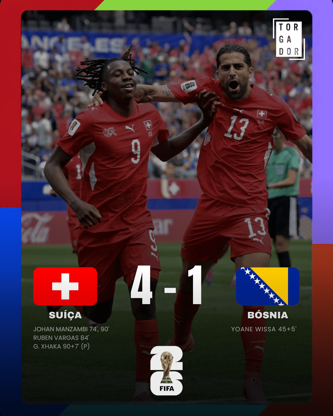 Suplentes de ouro na goleada da Suíça frente à Bósnia Herzegovina