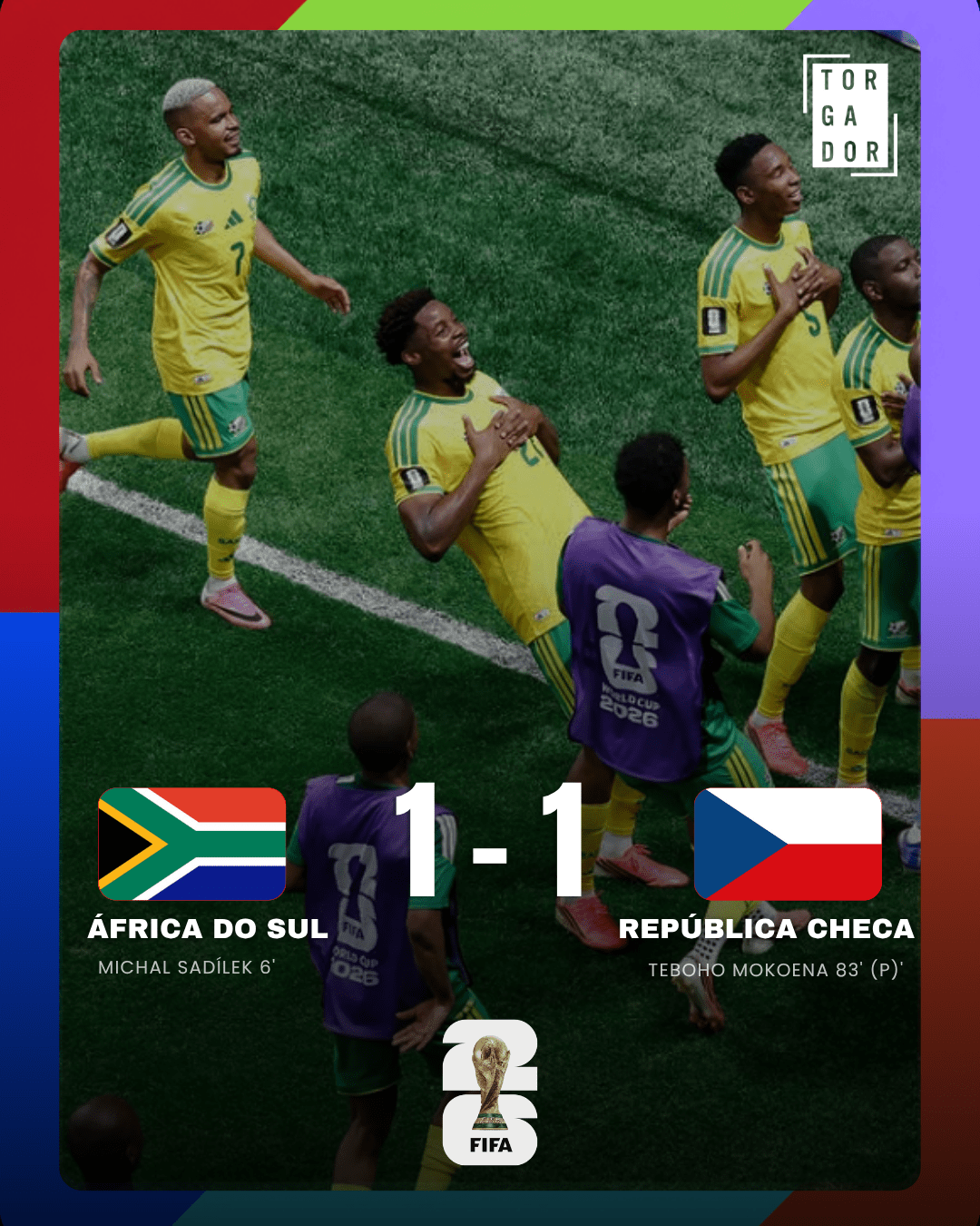 Mundial 2026: Os BafanaBafana festejam no empate garantido frente à Chéquia