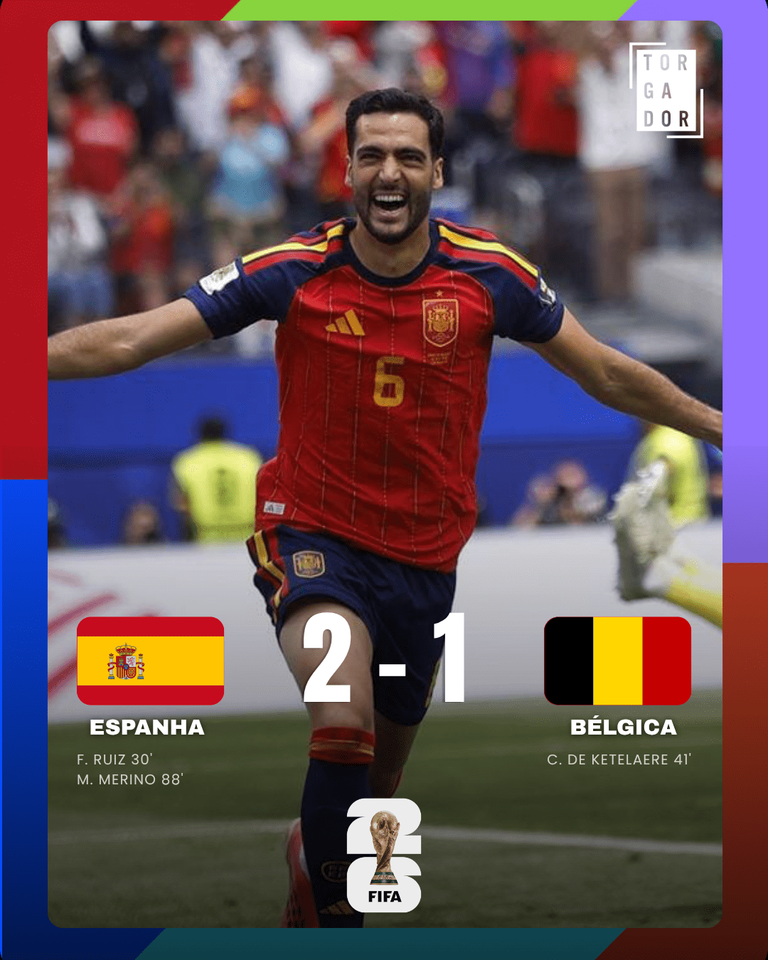 Espanha e Bélgica, no dia dez, defrontaram-se nos quartos de final do Mundial