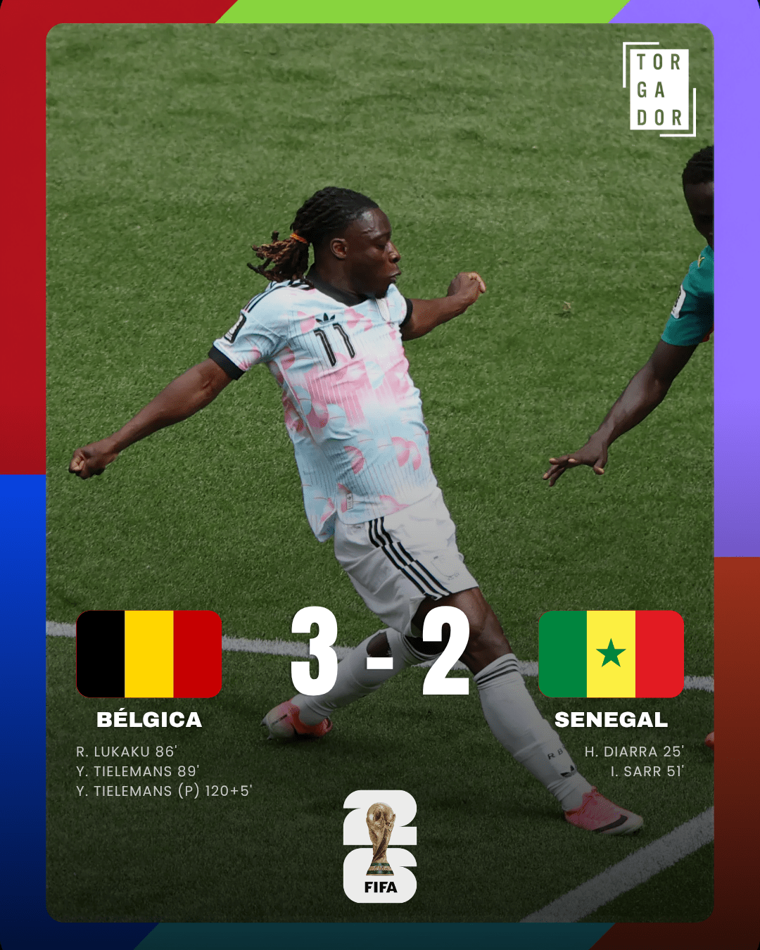 Bélgica protagoniza reviravolta épica e vence Senegal por 3-2 após prolongamento e segue para os oitavos