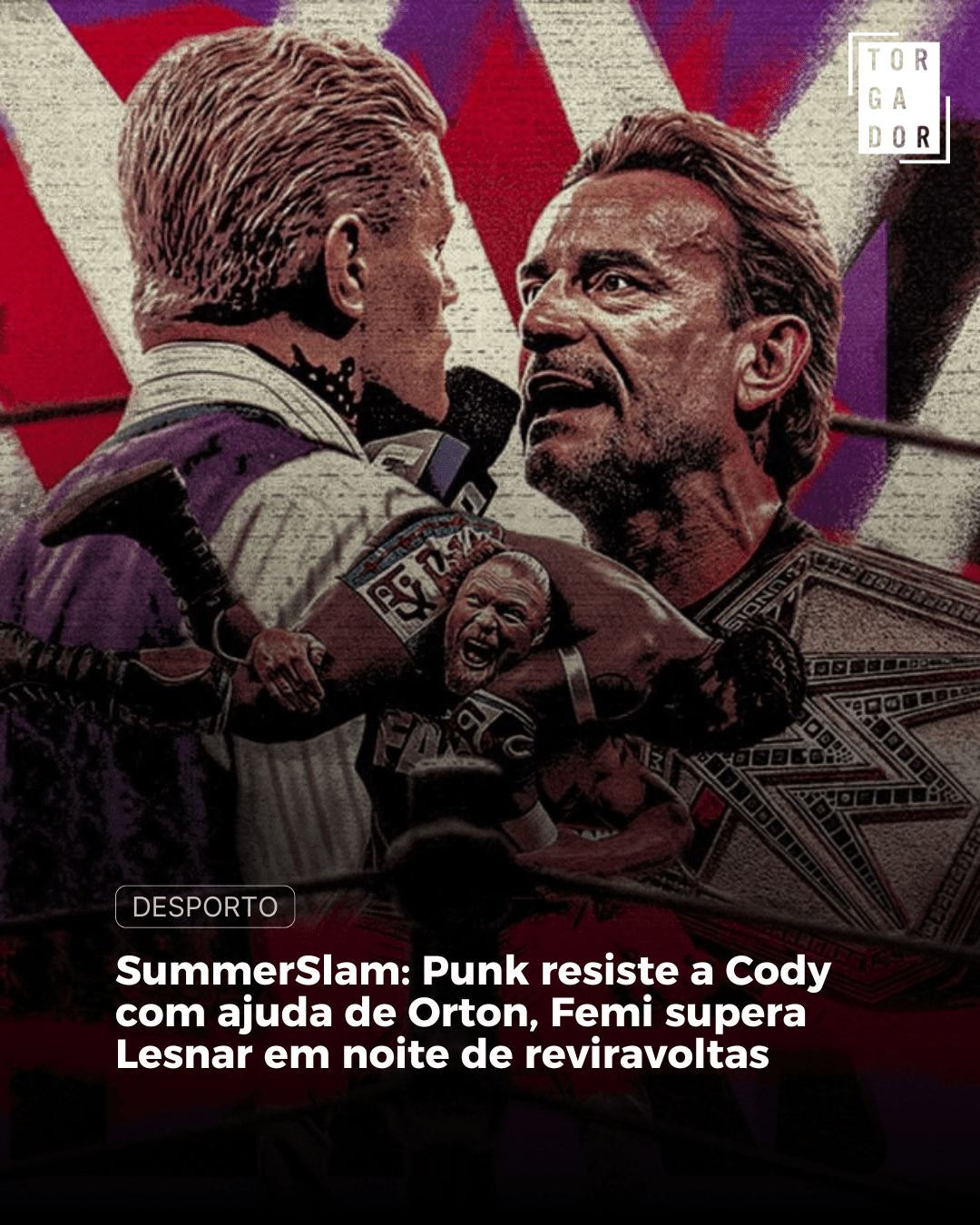 SummerSlam: Punk resiste a Cody com ajuda de Orton, Femi supera Lesnar em noite de reviravoltas 