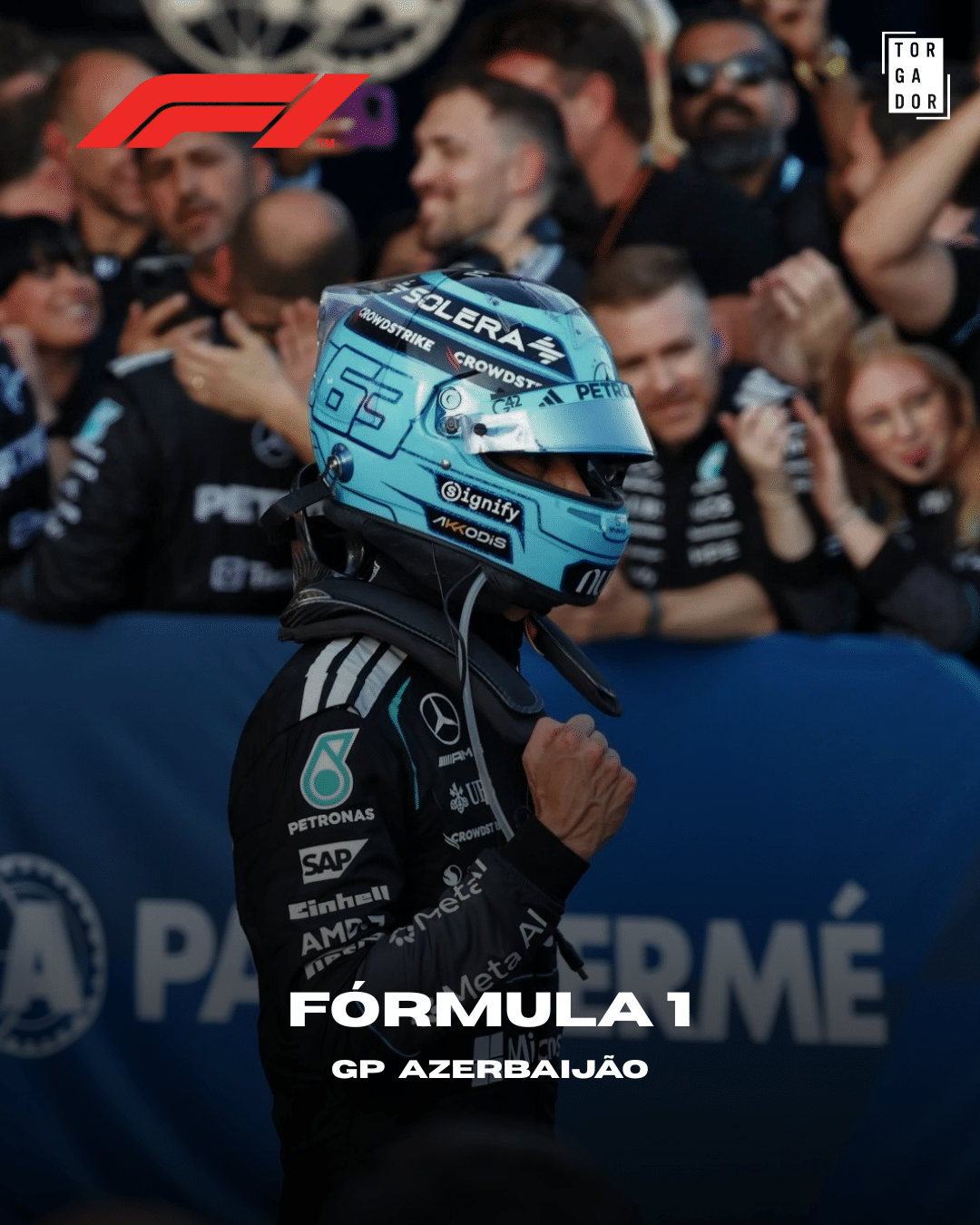 George Russell vence no Azerbaijão após final intensocom Verstappen